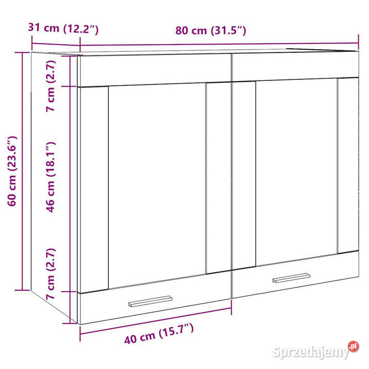 Szafka wisząca z szybą stare drewno 80x31x60 Warszawa sprzedam