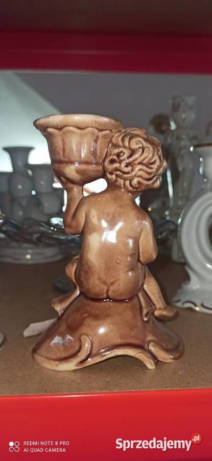 Świecznik Brązowy Porcelana Puto Gdańsk