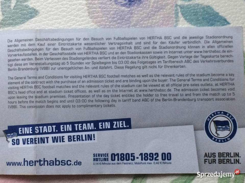 1174 Bilet Hertha BSC Real Madrid CF Antykwariat Antyki, Sztuka, Kolekcje Szczecin sprzedam