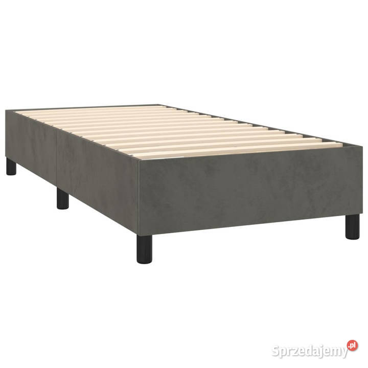 Łóżko kontynentalne z materacem ciemnoszary 128cm