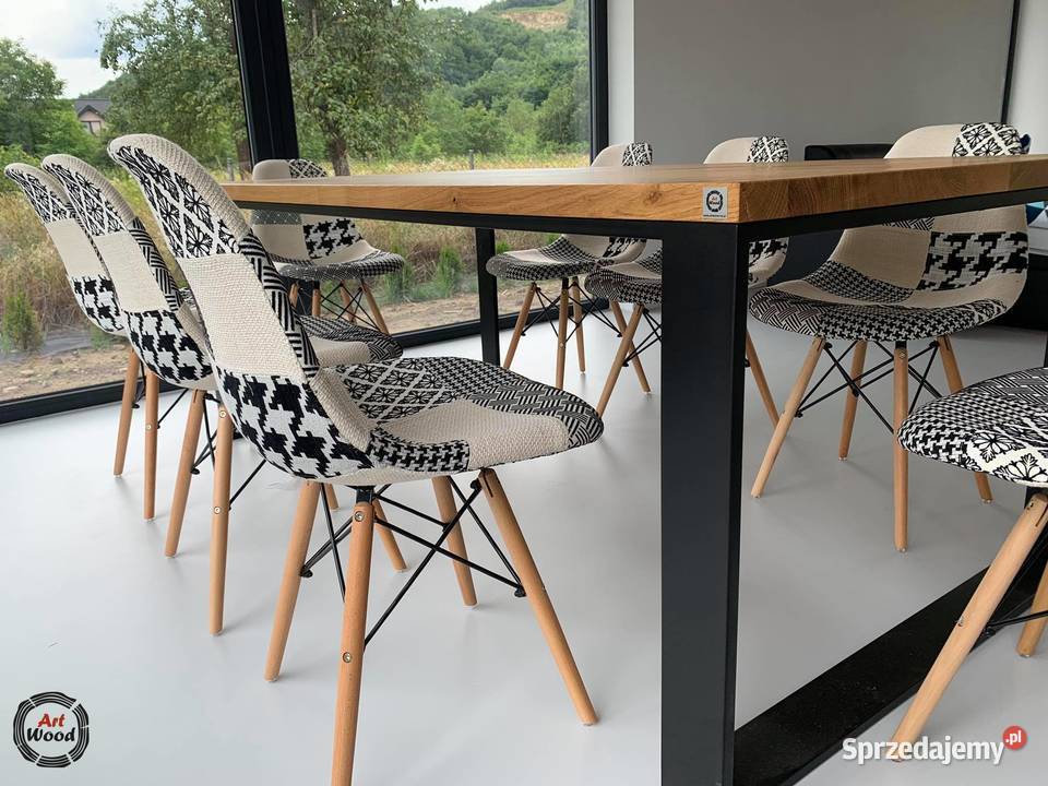 Stół dębowy loft stalowe nogi 75cm sprzedam