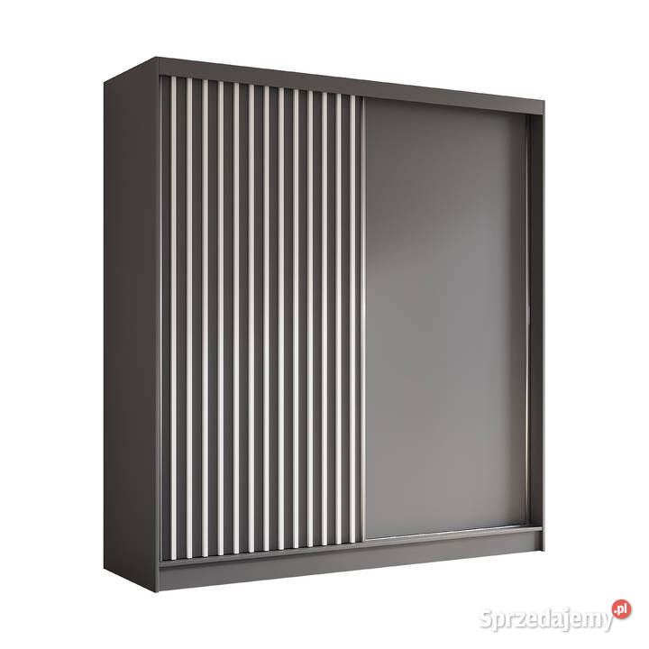 Duża szafa sypialniana 200 z lamelami Sosnowiec