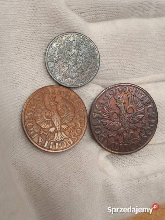 2 RP zestaw 1 grosz 1939rGG 2 grosze 1928r 5 Łochów sprzedam