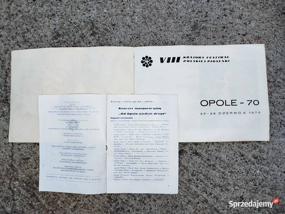 Oryginalny komplet VIII Keajowego Festiwalu Opole sprzedam