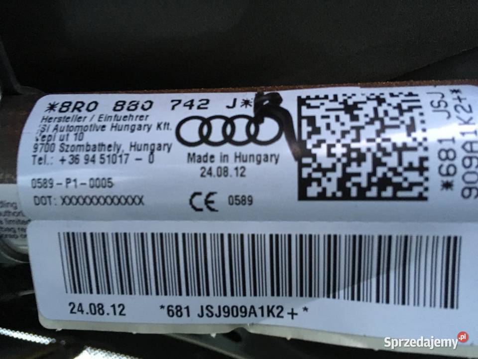 airbag poduszka powietrzna audi Q5 SQ5 Szczecin