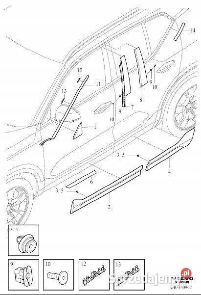 VOLVO S60 V60 XC60 II spinka listwy szyby dolnośląskie Bielany Wrocławskie sprzedam