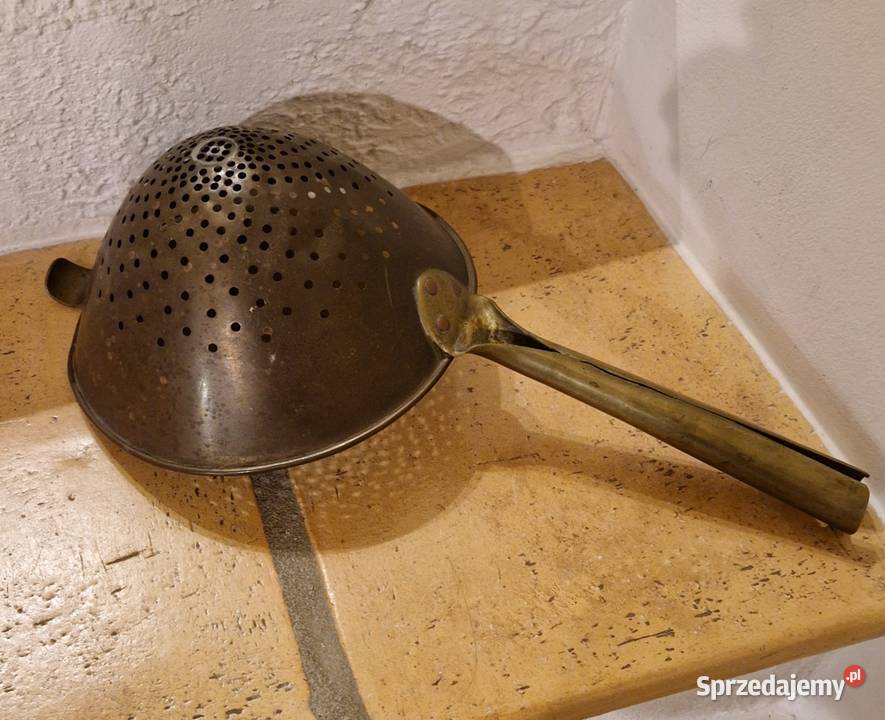 Stary durszlak miedziany antyk do zawieszenia Lublin