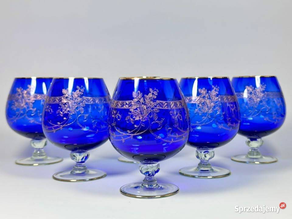 Przepiękne kobaltowe kieliszki Bohemia 1940 r mazowieckie Warszawa sprzedam