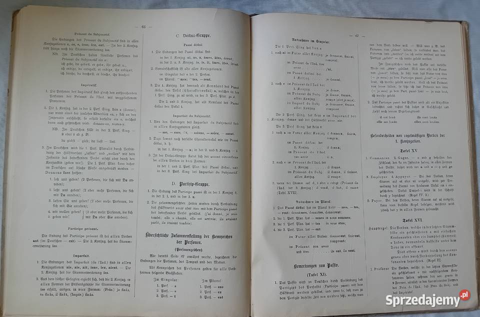 Georg Stier Konjugations Tafeln der Antyki, Sztuka, Kolekcje Koźminek