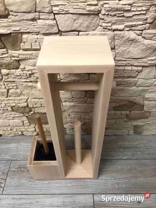 Drewniany stojak do łazienki na papier toaletowy Dębica sprzedam
