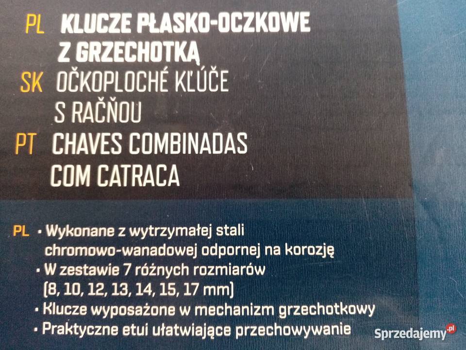 Klucze płasko oczkowe z grzechotkami 7 sztuk Wieliczka