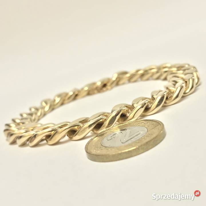 Złota BRANSOLETKA damska 14K masywna PANCERKA 20 złote