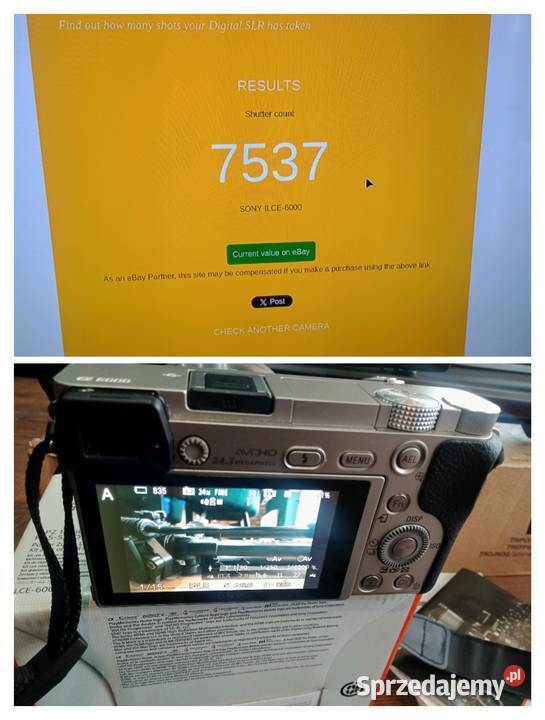 Sony Alpha A6000 ILCE6000L przebieg 7537 Dąbcze sprzedam