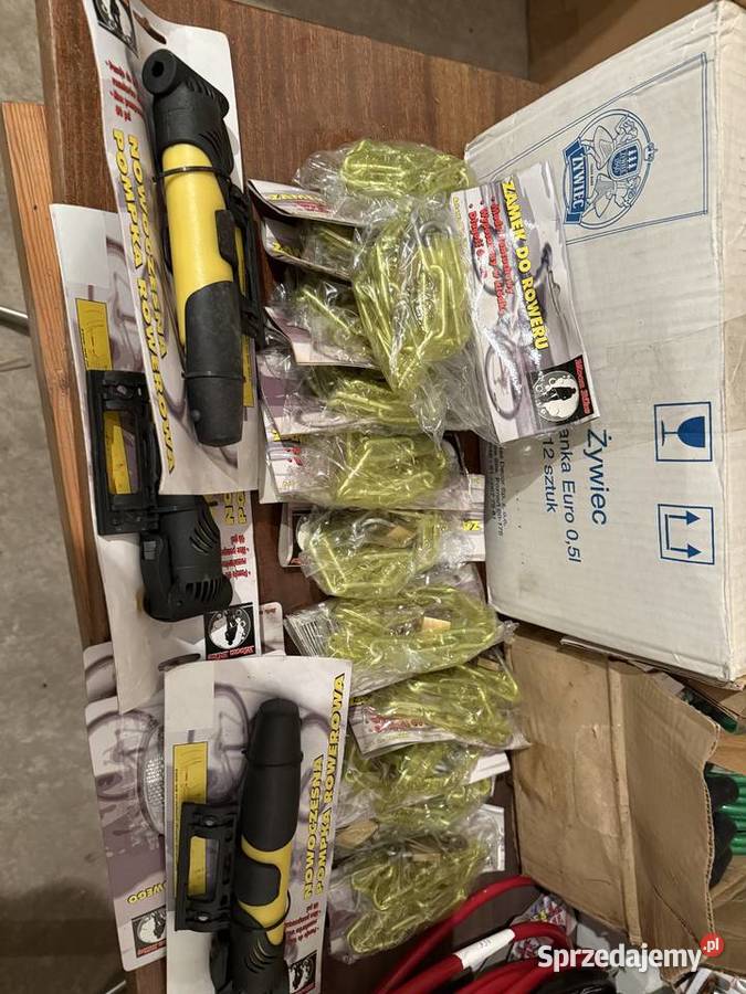 Akcesoria rowerowa paleta mix pompki blokady 500 wielkopolskie Grodzisk Wielkopolski