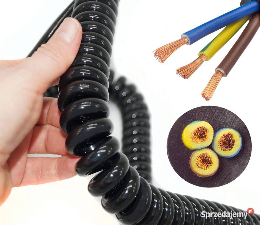 KABEL PRZEWÓD SPIRALNY 3ŻYŁOWY OMY 3x15 PRĄDOWY sprzedam