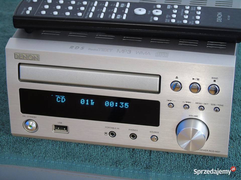 Śliczna wieża Denon RCDM37 pilot USB mp3 CD Rds Jasło sprzedam