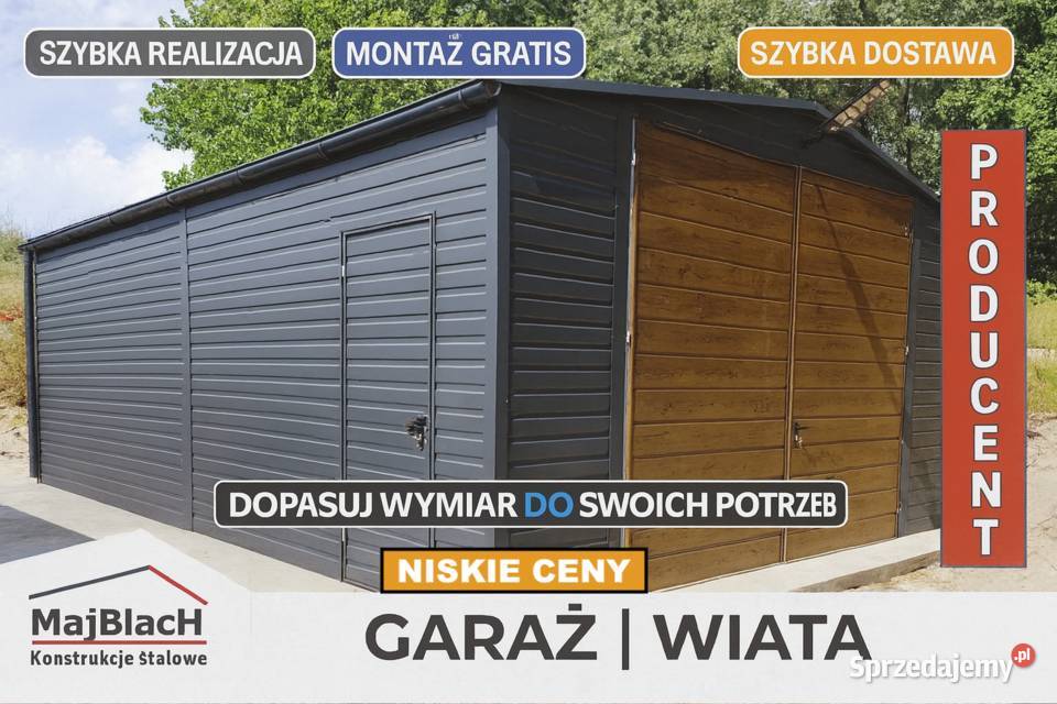 Garaż Blaszany GRAFIT Dwuspadowy MAGAZYN Hala Proszowice