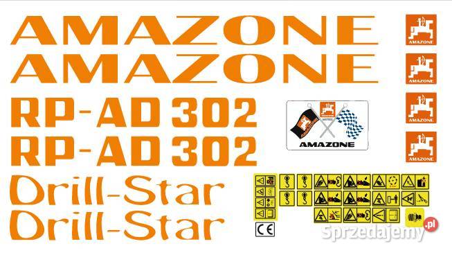 Zestaw naklejek na siewnik AMAZONE pomarańczowy Kamionna