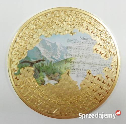 4 x Medal Moneta SZWAJCARIA ZŁOTO 50 mm Olbrzym