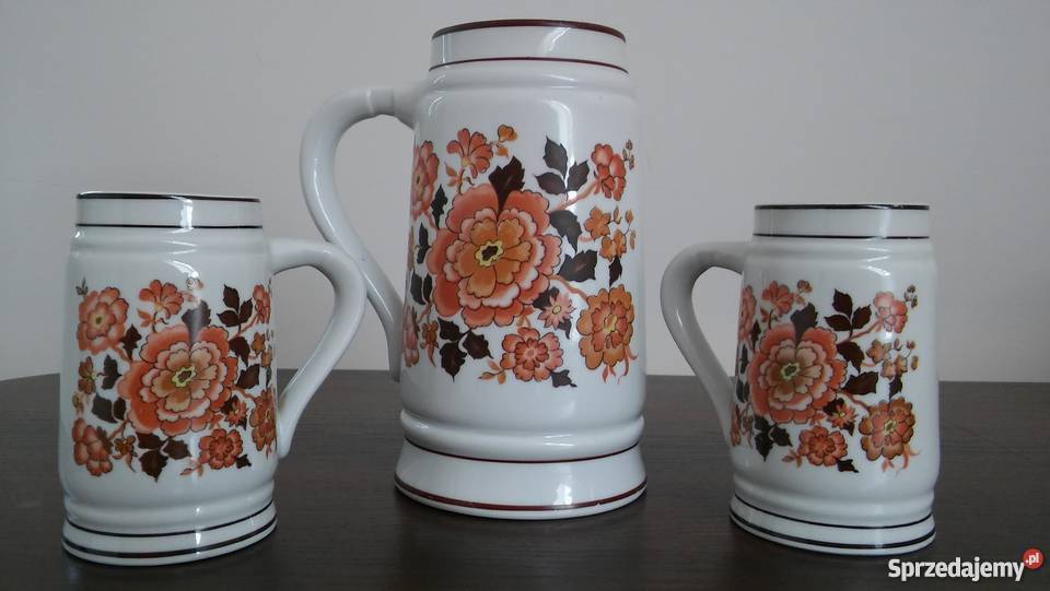 Porcelanowe kufle LIPPELSDORF 1877 GDR zestaw Tarczyn