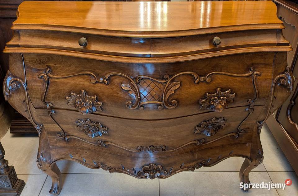 Wspaniała komoda neobarokowa orzech sklep