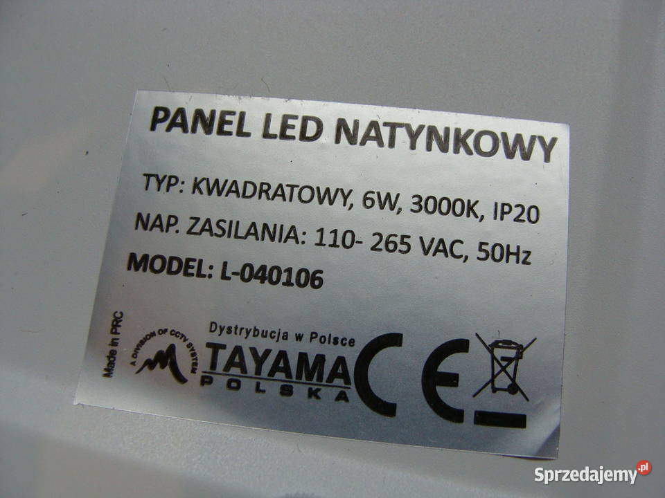 Plafon Panel Oprawa Lampa LED 6W natynkowa Wieluń