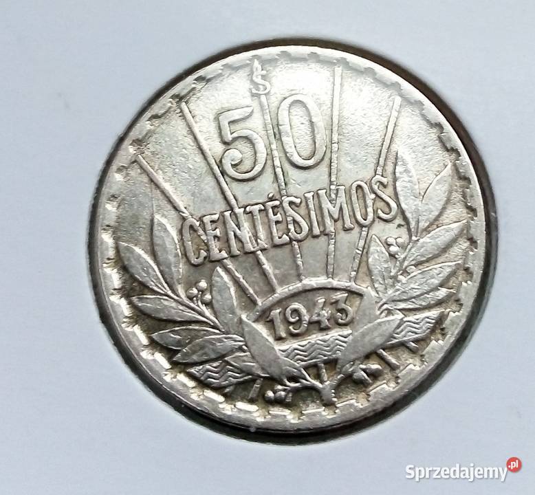 URUGWAJ 50 CENTESIMOS 1943 rSREBRO 90700 ARTIGAS Legionowo sprzedam