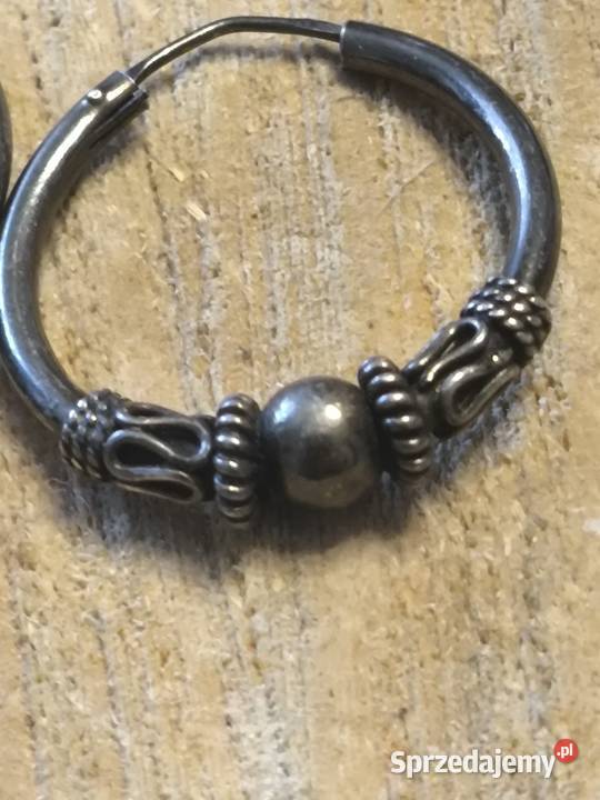 Stare srebrne kolczyki balijskie etniczne Mysłowice