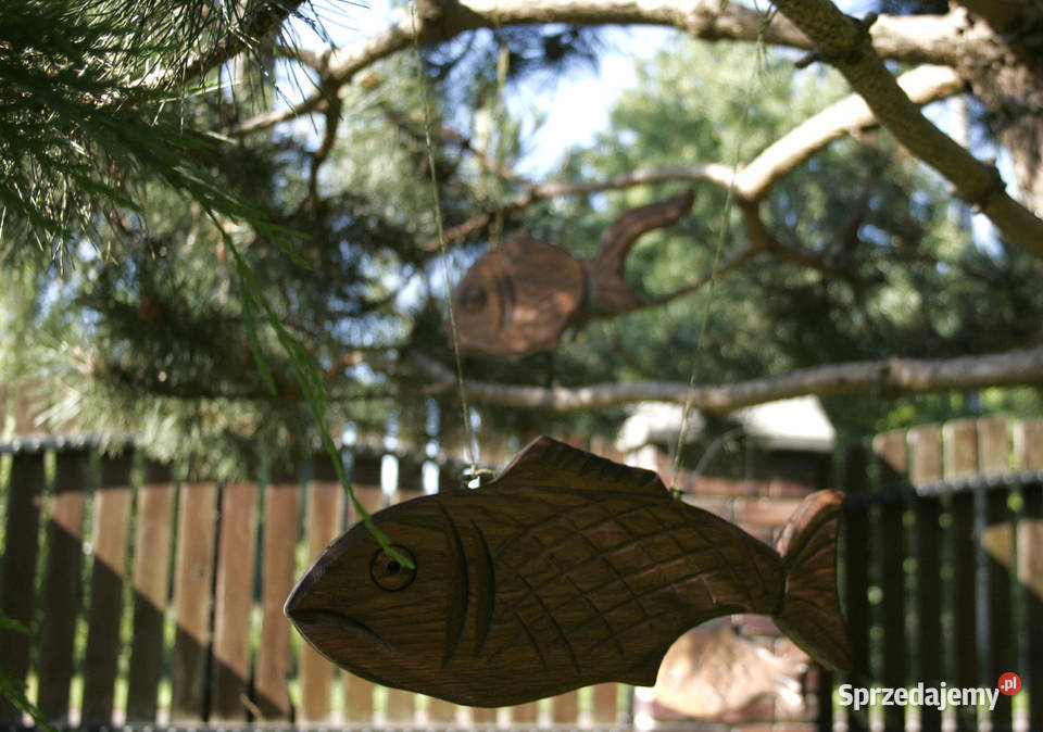 Ryby dekoracyja zawieszana na drzewo Drewniana Warszawa