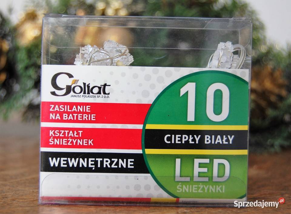 Goliat śnieżynki 10 LED na baterie ciepły biały biały Lublin