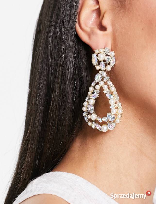 ASOS Wytworne długie Bogato zdobione kolczyki Kraków