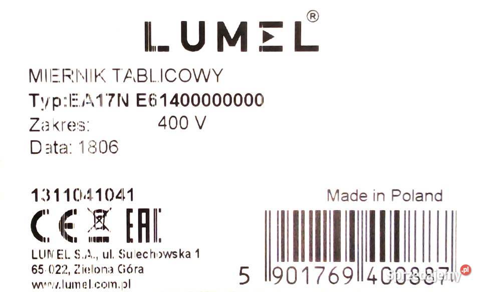 Woltomierz tablicowy LUMEL EA17 0400 V AC 7272 Koziegłowy sprzedam
