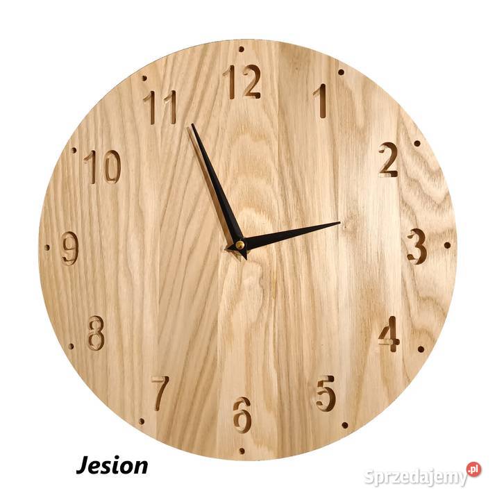 ZEGAR DREWNIANY DĘBOWY naturalny Średnica około Blachownia