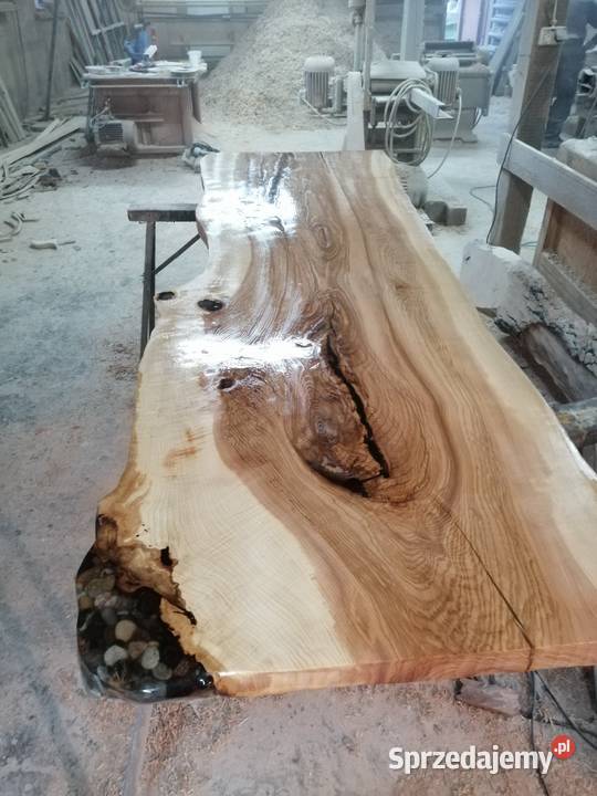 Stół z jednego bala 320x100x10 dąb jesion meble Przysucha