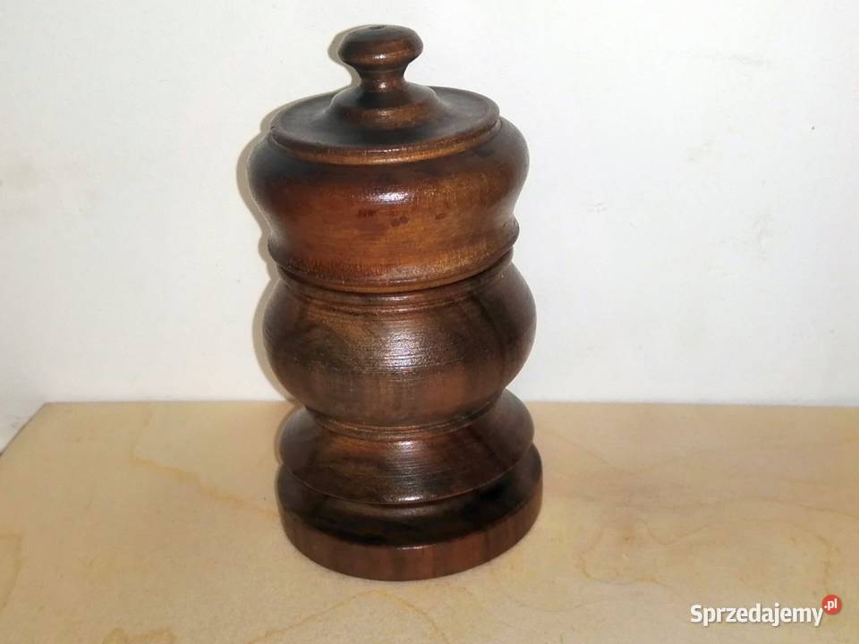 Stary drewniany zamykany pojemniczek Kraków