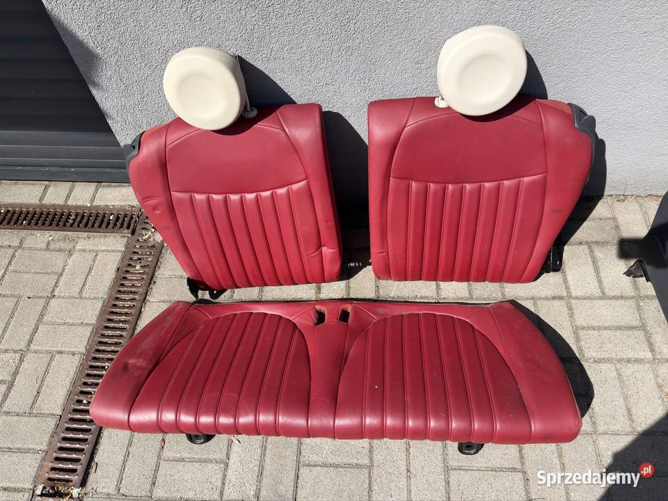 Fiat 500 cabrio fotele skóra czerwone Motoryzacja Kraków sprzedam