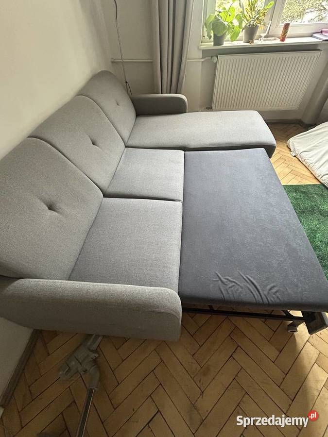 Szara piękna rozkładana kanapa Warszawa