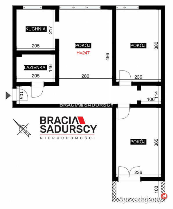 Mieszkanie 464m2 3 pokoje Sułkowice Szkolna Piętro 2