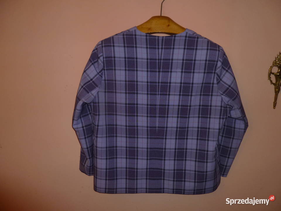 Żakiet popielaty w kratę małopolskie