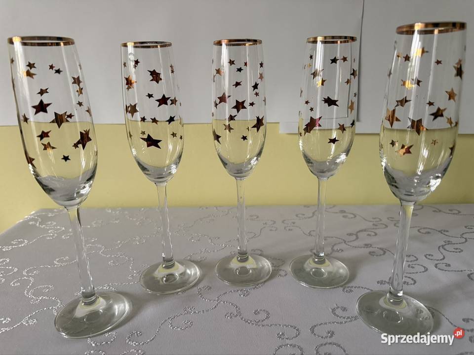 Kieliszki do Szampana 200 ml Złote Gwiazdki Czerwionka-Leszczyny