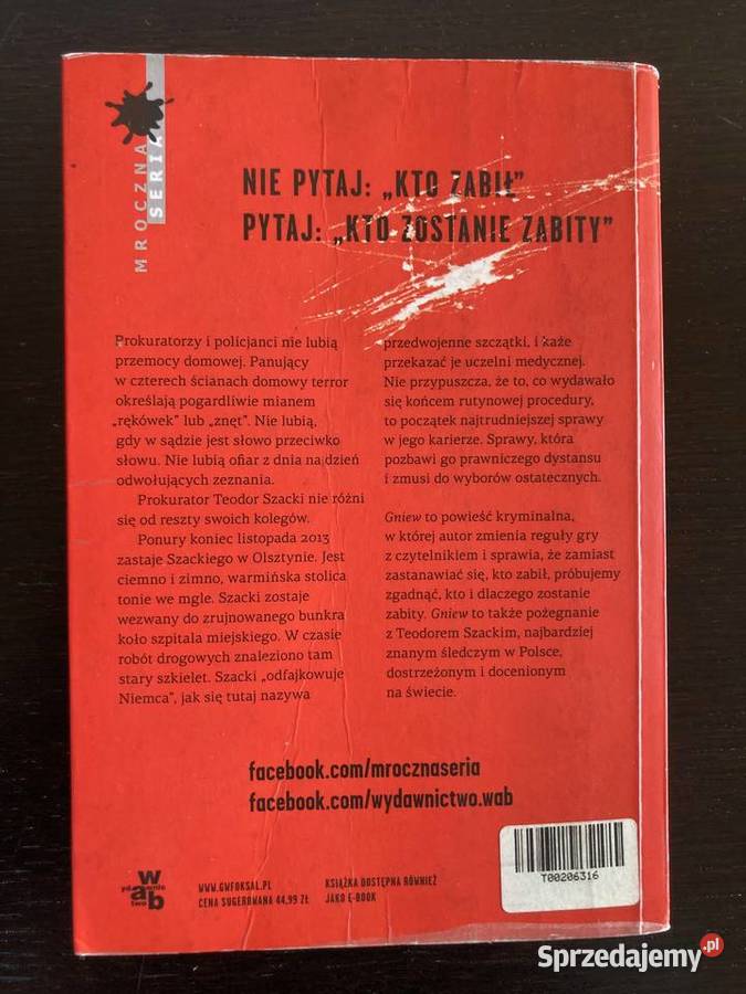 Zygmunt Miłoszewski Gniew autograf pisarza Elbląg