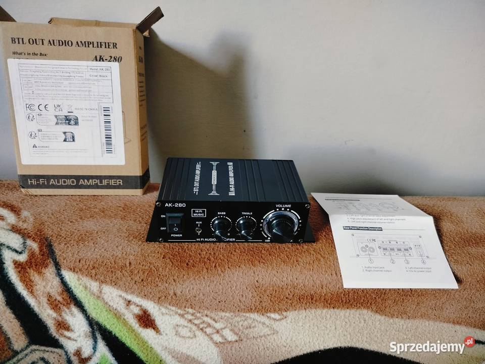 stereofoniczny wzmacniacz audio HiFi AK280 NOWY Wzmacniacze i pokrewne Mińsk Mazowiecki