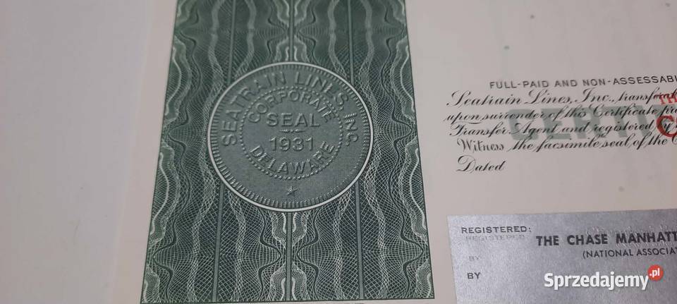 certyfikat akcji usa 4 mazowieckie Warszawa