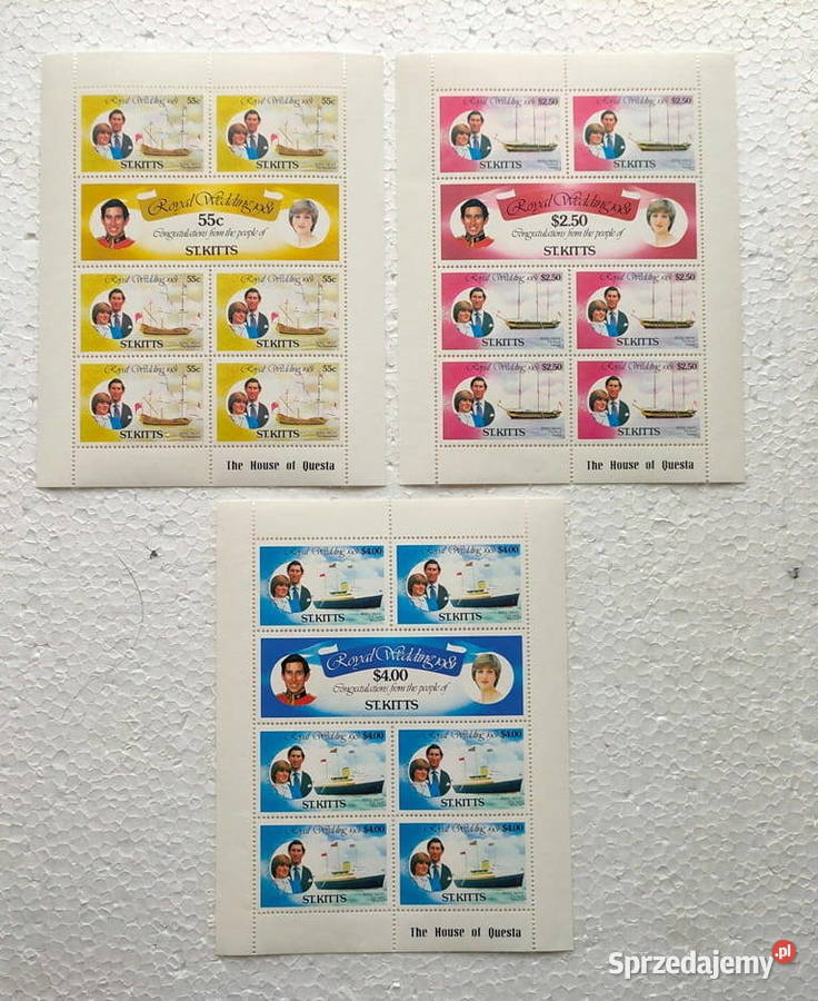 Royal Wedding bloki StKitts zestaw bloków