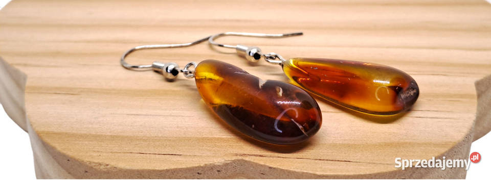 Kolczyki z BURSZTYNU bursztyn bałtycki bryłki Kolczyki Warszawa