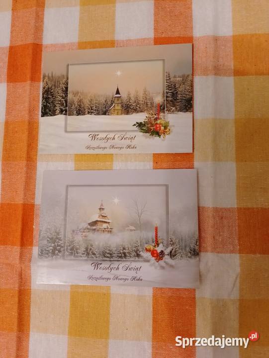 KARTKI świąteczne składane z kopertą 7 sztuk Oborniki