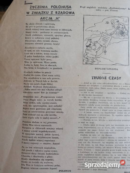 Mucha pismo satyryczno polityczne śląskie Żory sprzedam