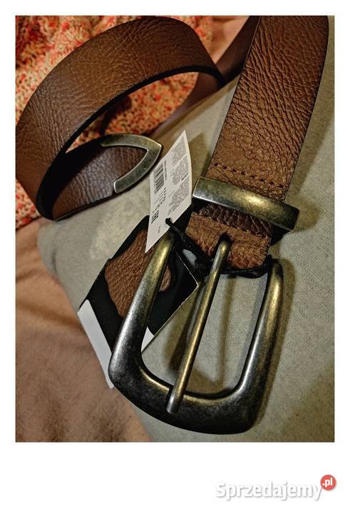 Nowy z metką SKÓRZANY brązowy pasek SKÓRA wielkopolskie Leszno sprzedam