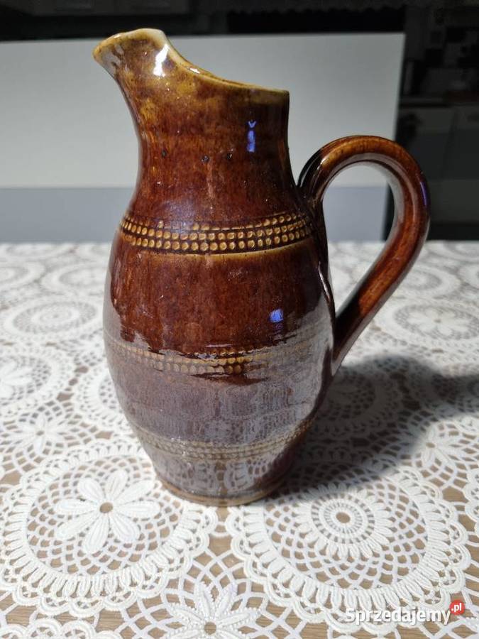 Dzbanek z Glazurowanej kamionki vintage Wola Podłężna