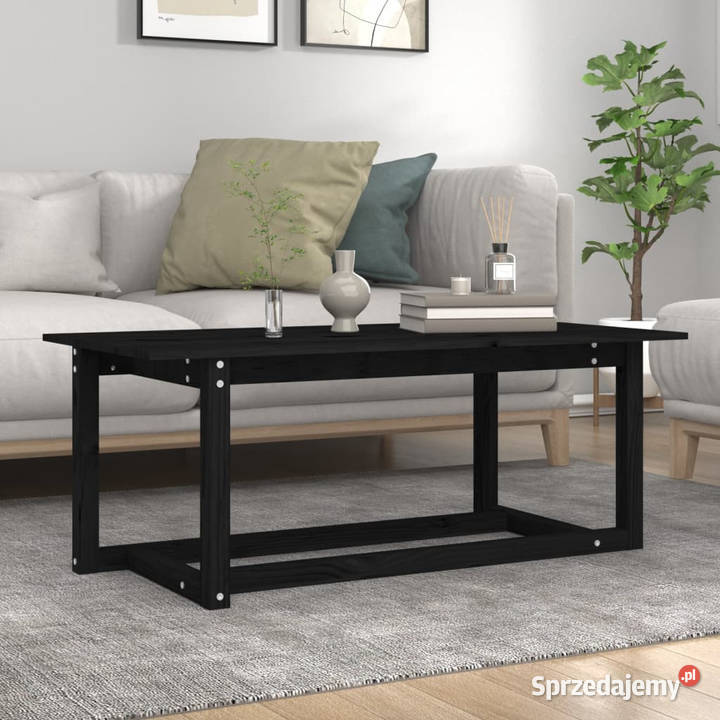 Stolik kawowy czarny 110x55x45 lite drewno Warszawa sprzedam
